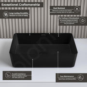 Plantex Melamine Wash Basin/Counter Top Washbasin for Bathroom/Restaurants/Office (Black, 18 x 13 x 4.5 Inch)