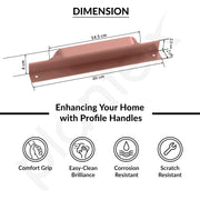 Plantex Profile Handle for Kitchen Cabinet/8 Inch Alluminium Drawer Profile Handle/Wardrobe Pull Handle for Home/Office/Hotel - Pack of 2 (Rose Gold)