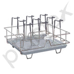 Plantex Stainless Steel Glass Holder for Kitchen/Mug Holder with Detachable Drain Tray/Glass Stand for Kitchen/Dining Table/ Stand for 9 Glass(Chrome)