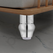 plantex 4 Inch Sofa Legs for Bed Furniture/Sofa Legs for Table/Sofa Support Legs with Rubber Grip (Chrome, 6 Pcs)