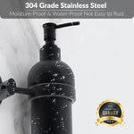 Plantex Liquid Soap Dispenser for Bathroom/304 Grade Stainless Steel Wall Mount handwash Dispenser/Shampoo Dispenser/Bathroom Accessories - Oreva (Black)