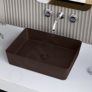 Plantex Wash Basin for Bathroom/Melamine Table Top Washbasin/Countertop Basin (Brown, 18 x 13 x 4.5 Inch)