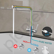 Plantex Pure Brass 3-in-1 Sink Mixer Tap Hot and Cold with Built-in RO Outlet/Mixer Tap for Bathroom with 360Ã‚Â° Swivel Spout/Kitchen Sink Tap-Chrome