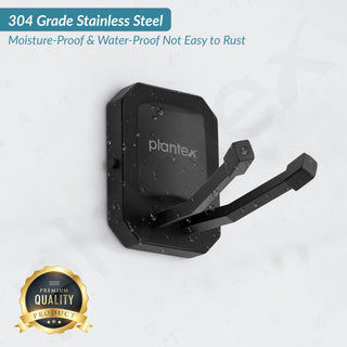 Plantex 304 Grade Stainless Steel Robe Hook for Bathroom/Cloth-Towel Hanger/Hooks for Wall/Bathroom Accessories - Cute (Black)