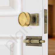 Plantex Heavy Duty Door Lock – Bathroom Door Lock/Mortise Keyless Knob Handle Set for Home/Bathroom/Store Room/Balcony/Office with Baby Latch (604 - PVD Gold and Brass Antique)