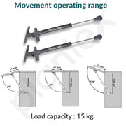 Plantex 10 Inch Soft Close Hydraulic Gas Spring Stay Strut Pneumatic Lift Support/Cabinet Hinges Support/Capacity 15 KGS (150 N) - Pair of 1 (2 Pcs) (Silver)