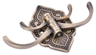 Plantex Antique Robe Hook/Cloth-Towel Hanger/Door Hanger-Hook/Bathroom Accessories - Pack of 2 (Brass, Zinc)