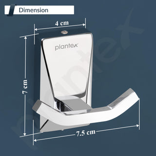 Plantex 304 Grade Stainless Steel Crystal Robe Hook/Cloth Hanger Hook/Door Hanger/Hook/Bathroom Accessories - Crystal (Chrome)