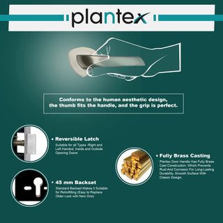 Plantex Door Lock-Fully Brass Main Door Lock with 4 Keys/Mortise Door Lock for Home/Office/Hotel (Sumer-3058, Matt)