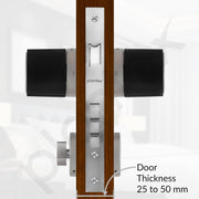 Plantex Door Knob Lock/Brass Heavy Duty Main Door Mortise Lock Handle/Handle Set for Home/Office - Door Accessories - (Satin & Black)