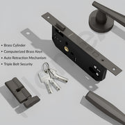 Plantex Door Lock for Home/Main Door Lock Set/Mortise Lock Set with Brass Lock Body & Cylinder - Pack of 1 (7135, Grey)