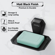 Plantex Soap Holder for Bathroom/304 Grade Stainless Steel Soap Case/Single Soap Dish/Soap Stand/Bathroom Accessories - Pack of 1 (PMB-2403, Z-Black)