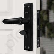 Plantex Heavy-Duty Door Lock Set - Main Door Lock Plate Handle Set/6-Lever Mechanism Mortise Locks with 3 Keys/Brass Locks Body & Cylinder (PTP-09- Black)