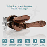 Plantex Premium Door Lock for Home/Mortise Lock for Door/Main Door Lock with 3 Key - (Rose Gold)