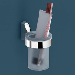 Plantex Rich Brass Bathroom Accessories - Unique Tooth Brush Holder/Tumbler Holder/Toothpaste Holder(Chrome)