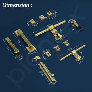 Plantex Stainless Steel Door Kit for Single Door/Door Accessories (10-inch Al-Drop,8-inch Latch,2 Handles of 8 and 7 Inch,7-inch Tower Bolt and 4-inch Door Stopper- (Brass Antique)