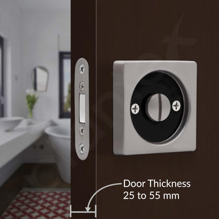 Plantex Zinc Door Lock For Bathroom/Pocket Door Latch/Door Hardware For Home/Bedroom/Bathroom - (Dtm-620, Satin And Black)