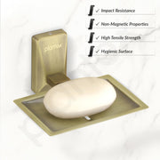 Plantex 304 Grade Stainless Steel Single Soap Dish/Soap Stand/Soap Case/Soap Storage for Bathroom - Crystal (Brass Antique)