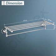 Plantex 304 Grade Stainless Steel Towel Rack for Bathroom/Towel Stand/Hanger/Bathroom Accessories - Niko (24 Inch-Chrome)