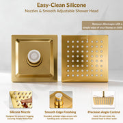 Plantex Stainless Steel Overhead Shower 6 x 6 inch with Water-Saving Technology/High pressure Rain Shower Head without Arm/Bathroom Shower -(Ultra Slim-PVD Gold)