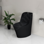 Plantex Imported Ceramic Western Commode/Rim Siphonic One Piece Western Toilet/Floor Mounted Commode for Toilet Seat Cover - S Trap (Matt Black)