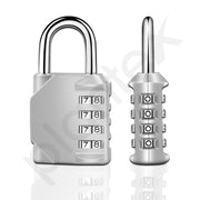 Plantex 4 Digit Combination Number Password Metal Lock/Zinc Alloy Locks for Luggage/Locks for Travel Bags for Luggage/Locks for Cabin Luggage/Travel Essentials - Pack of 2 (Silver)