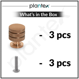 Plantex Knobs for Drawer/Drawer Knobs/Cabinet Knobs/Drawer knobs Handle/Pull-Push Knobs for Home/Office Drawers - Pack of 3 (Rose Gold)