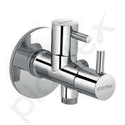 Plantex Pure Brass 2 Way Angle C ock/Angle Valve for Bathroom withTeflon Tape/Angleular Cocke -(ICO-908-Mirror-Chrome)