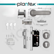 Plantex Main Door Lock/Mortise Lock for Door with 3 Years of Warranty - Robust Door Lock for Home with Brass Lock Body & Cylinder(Satin Black Finish)