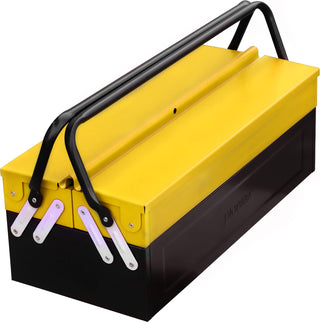 Plantex Tools Box/Metal ToolBox for Tool Kit/Tool box empty/Tool Box for Home and Garage with Easy & Convenient Storage 3 -Cabinets/Tool Organizer - (Yellow & Black)