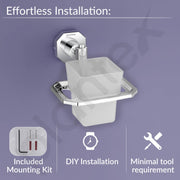 Plantex 304 Grade Stainless Steel Toothbrush Holder and Tumbler Holder for Bathroom and WashBasin Bathroom Accessories - Nipron (Chrome)