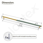 Plantex Stainless Steel & Aluminium Cabinet Handle/450mm Wardrobe Door Handle/Cupboard Pull-Push Handles for Home/Office - Pack of 1 (Green & Gold)