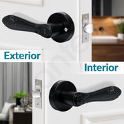 Plantex Heavy-Duty Door Lock - Bathroom Door Lock/Mortise Keyless Handle Set for Home/Bathroom/Balcony/Store Room - (DTM-628, Black)
