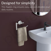 Plantex 304 Grade Stainless Steel Towel Ring/Napkin Hanger for Kitchen/Towel Holder for Wash Basin/Bathroom Accessories, Skyllo (Chrome Finish)