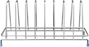 Plantex Stainless Steel Plate Rack/8 Slot Plate Stand for Kitchen Cabinet/6-Inches Dish Rack with Anti-Skid Cap Coated Leg(Pack of 1, Size-6 Inches, Slot-8)