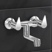 Plantex Pure Brass Non Telephonic Wall Mixer with Water Saving Faucet/Mixer Tap for Bathroom with Brass Wall Flange and Teflon Tape-7 Year Warranty (Pac-1816-Chrome)