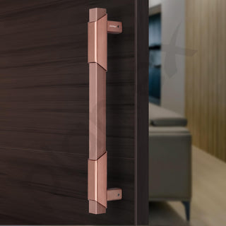 Plantex Door Handle/14 Inch Main Door Handle/Aluminium Door Handle/Pull-Push Door Handle/Door Accessories (Pack of 1, Rose Gold)