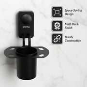 Plantex Stainless Steel Toothbrush Holder/Tumbler Holder Stand/Wall Mounted Toothbrush Stand for Bathroom Accessories - Pack of 1 (Black, 576)