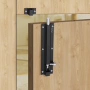 Plantex Stainless Steel 8-inch Tower Bolt/Tower Bolt for Home,Offices Doors and Windows/Tower Bolt for Main Door/Wardrobe Door Latch/Kundi/Chitakini/Door Latch for Windows (Black Finish, Pack of 8)