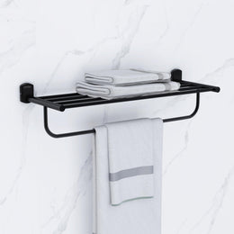 Plantex 304 Grade Stainless Steel 24 inch Towel Rack/Towel Stand/Towel Bar/Towel Hanger for Bathroom/Bathroom Accessories - Parv (Black)
