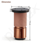 Plantex 3 Inch Sofa Leg for Bed Furniture/Aluminium Sofa Leg for Table/Support Legs/Furniture Leg - Pair of 2 (4 Piece) (DTS-77,Rose Gold)