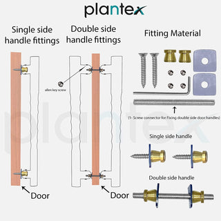 Plantex 10 Inch Main Door Handle for Wooden Doors - Pull-Push Handle Accessory (Pack of 1, Brass Antique)