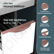 Plantex Profile Handle for Kitchen Cabinet/8 Inch Aluminium Drawer Profile Handle/Wardrobe Pull Handle for Home/Office/Hotel - Pack of 3 (Rose Gold)