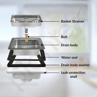 Plantex Coupling for Kitchen Sink/Stainless Steel Waste Coupling/Square Shape Coupling - Pack of 1 (Matt Finish)