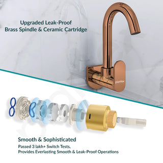 Plantex Kitchen Taps for Home Sink with Water Saving Nozzle for Sink Tap/High Arc 360° Swivel Spout for Sink Tap with Brass Wall Flange -(ORN-210-RG)
