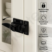 Plantex Cabinet Latch ÃƒÂ¢Ã¢â€šÂ¬Ã¢â‚¬Å“ Heavy-Duty Hatch Case Bolt for Storage Units, Toolboxes, Kitchen Cabinets & Cupboards - Pack of 6 (Black)
