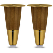 Plantex Heavy Duty Round 4 inch Spare Sofa Legs for Bed Furniture/Sofa Legs for Furniture Fitting/Table Legs/Sofa Leg Set of 2 pcs (Gold Finish)