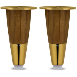 Plantex Heavy Duty Round 4 inch Spare Sofa Legs for Bed Furniture/Sofa Legs for Furniture Fitting/Table Legs/Sofa Leg Set of 2 pcs (Gold Finish)