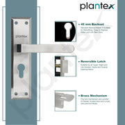 Plantex Premium Door Lock/Main Door Locks for Home/6-Lever Locks Mechanism with 3 Years of Warranty/Mortise Lock for Door - Main Door Lock Set (PTP-02 Matt)