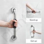 Plantex Stainless Steel Grab Bar for Toilet with Grip/14-inch Anti-Slip Handle for Bathroom Support - Pack of 1 (Chrome)